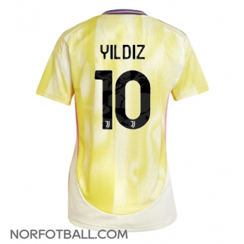 Billige Fotballdrakt Juventus Kenan Yildiz #10 Replika Bortedrakt Dame 2024-25 Kortermet